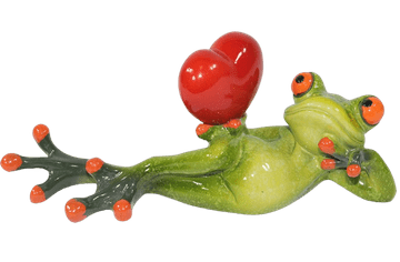 FIGURA LEŽEČE ŽABE S SRCEM 6,5x16x5