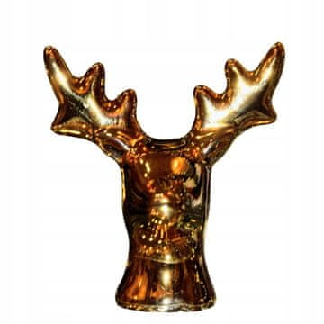 KERAMIČNA GLAVA SEVERNEGA JELENA ZLATA MALA 5,2X3,1X5,6CM