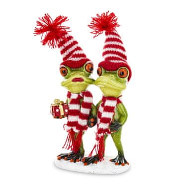 BOŽIČNA FIGURA ŽABICE Z DARILNIM PAROM 20 CM