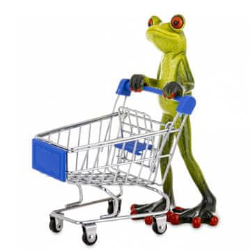 FIGURA - ŽABA Z NAKUPOVALNIM VOZIČKOM 17 CM
