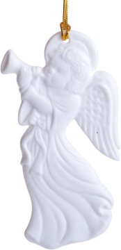 PORCELANSKI OBESECEK V OBLIKI ANGELJA 9X9X0,3 cm