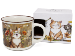 Porcelanasta skodelica 400 ml ART KOT darilna škatla