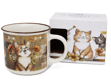 Porcelanasta skodelica 400 ml ART KOT darilna škatla