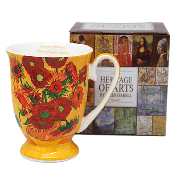 Porcelanasta skodelica Vincent van Gogh Sončnice, luksuzno darilo