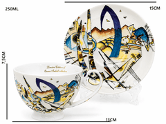 Porcelanaste skodelice in krožniki, komplet dveh kosov, Kandinsky, kot darilo