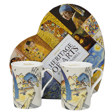 Porcelanaste skodelice, 2 kosa. Geometrijska abstrakcija, kot darilo