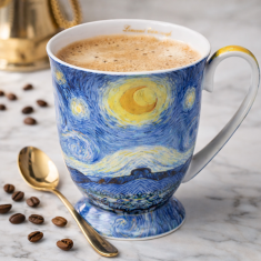 Porcelanasta skodelica Vincent van Gogh Zvezdna noč, luksuzno darilo