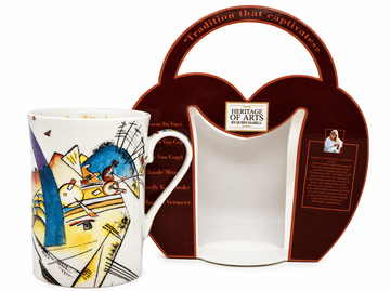 300 ml Porcelanska skodelica z geometrijsko abstrakcijo Kandinsky kot darilo