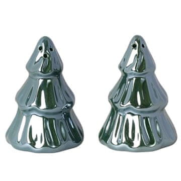 BOŽIČNI SET KERAMIČNA BOŽIČNA DREVA ZELENA SOL/POPER 5,5X5,5X8