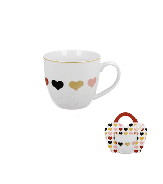 Duo Porcelanasta skodelica 460 ml 4 SRČKA VALENTINOVO