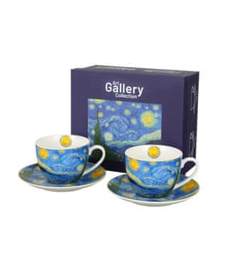Duo Komplet 2 skodelic in krožnikov 270 ml ZVEZDNA NOČ Vincent van Gogh