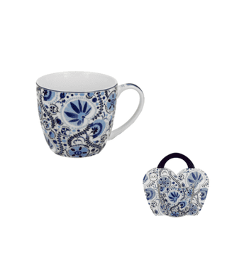 Duo Porcelanasta skodelica 460 ml Etnični mozaik NARESH MODRA