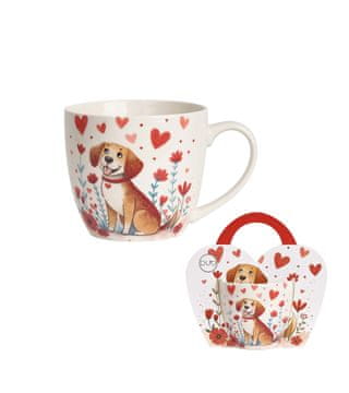 Duo Porcelanasta skodelica 460 ml - VALENTINOVO DARILO DOG IN HEARTS