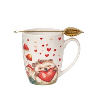 Duo Očarljiva porcelanasta skodelica z infuzerjem 360 ml - JEŽEK JESENSKI VALENTINOVO