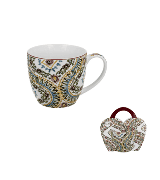 Duo ESTRELLA Porcelanska skodelica z etničnim mozaikom 460 ml