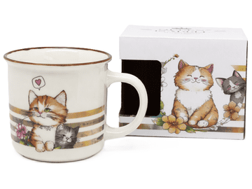 Velika porcelanasta skodelica 400 ml CAT CATS darilna škatla