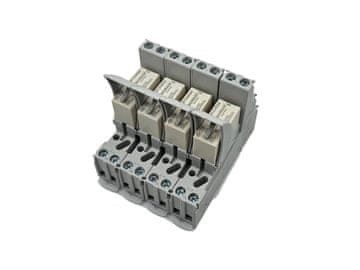 komplet 4 relejnih modulov za DIN letev - relejna tuljava 24VDC, preklopni kontakt AgNi 16A 250VAC