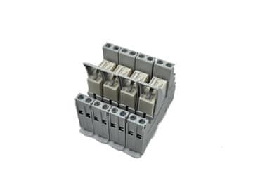 komplet 4 relejnih modulov za DIN letev - relejna tuljava 24VDC, preklopni kontakt AgNi 16A 250VAC