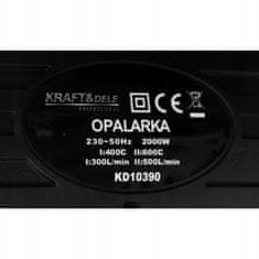 Kraft&Dele ELEKTRIČNA TERMO PIŠTOLA 2000 W 4 ŠOBE 2 HITROSTI 400–600 °C KOD KD10390