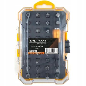 Kraft&Dele 15-DELNI KOMPLET BISTOV, NASTAVKI, BITI, KOVČEK