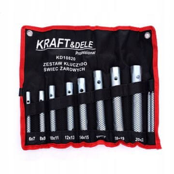 Kraft&Dele Komplet ključev za žarilne svečke 6-20 mm, 10 kosov, kovček KD10820