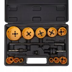 Kraft&Dele Komplet luknjastih žag za les in kovino, 17-delni, 19–76 mm, + adapter