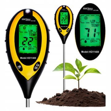 Kraft&Dele MERILNIK KISLINE VRTNARSKI TESTER pH TAL TEMPERATURA VLAŽNOST