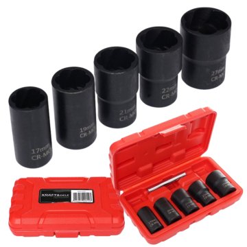 Kraft&Dele KOMPLET NASTAVKOV ZA VIJAKE Z STROJNO OBDELANIM VRVITKOM 1/2" 17-27 mm, 6-DELNI