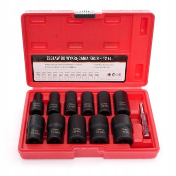 Kraft&Dele KOMPLET NASTAVKOV ZA VIJAKE Z STROJNO OBDELANIM VRVITKOM 1/2" 10-27 mm, 12 KOSOV