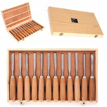 Kraft&Dele Komplet 12 kiparskih dleta v kovčku KD11775