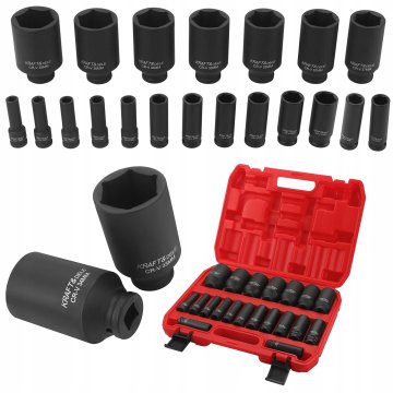 Kraft&Dele 20-delni komplet udarnih nastavkov, 6-kraki 1/2" 10-38 mm