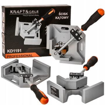 Kraft&Dele TESARSKA KOTNA OBJEMKA, KOTNI PRIMEŽ, KOTNI 90°, MONTAŽA, KOVINSKI ROČAJ