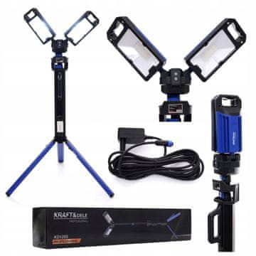 Kraft&Dele Gradbena svetilka 2x LED reflektor 5000 LM 2 barvi 6 načinov