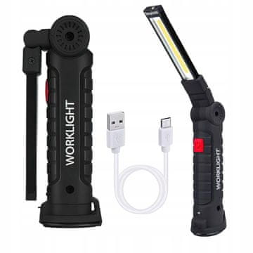 Kraft&Dele Svetilka za avto delavnico LED USB zložljiva magnetna vrtljiva 360°