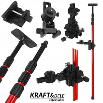 Kraft&Dele Podaljšek za laserski nivelir 3m 1/4" 360° -45° do 45°