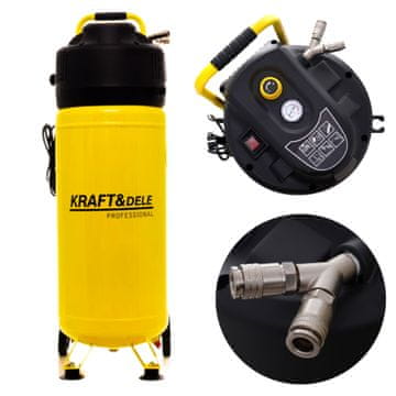 Kraft&Dele KOMPRESOR 50L 10 BAR BREZ OLJA VERTIKALNO STOJEČI KOMPRESOR ZRAČNA ČRPALKA