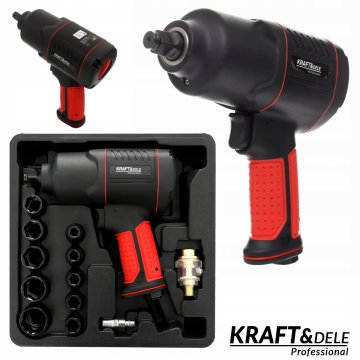Kraft&Dele Pnevmatični udarni ključ 1/2" 1900Nm 7500 vrt/min 17 elementov