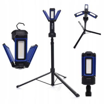 Kraft&Dele Halogenska svetilka na stojalu, spremenljiva, 4500 Lm, , 4000 Amh, USB