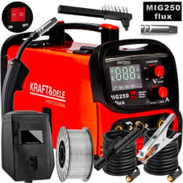 Kraft&Dele FLUX MIG MMA LIFT TIG 250A POLAAVTOMATSKI 4-v-1 INVERTERSKI VARILNI APARAT