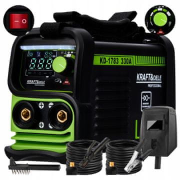 Kraft&Dele INVERTERSKI VARILNI APARAT 330A LCD MMA IGBT TIG KABLI ZA DVIGALNO MASKO