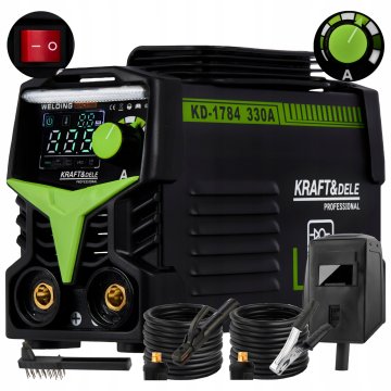 Kraft&Dele INVERTERSKI VARILNI APARAT 330A LCD MMA IGBT TIG KABLI ZA DVIGALNO MASKO