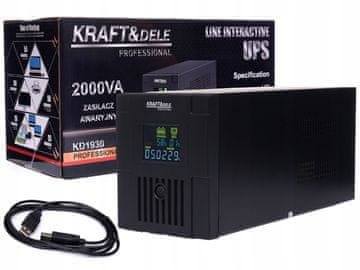 UPS 2000VA 1200W LCD Kraft&Delete KD1930