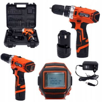 Kraft&Dele Akumulatorski vrtalnik in vrtalnik KD3068 12V Li-ion LCD z 2 baterijama