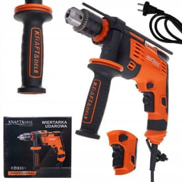 Kraft&Dele ELEKTRIČNI UDARNI VRTALNIK 1600 W 230 V + 2 M KABLA KD3351