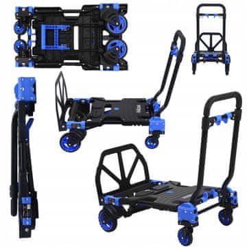 Kraft&Dele Zložljiv 2-v-1 platformni transportni skladiščni voziček 150 kg