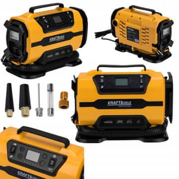 Kraft&Dele Avtomobilski kompresor LCD 12V 230V 140W 150 PSI 35l/min