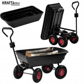 Kraft&Dele Transportni voziček za vrtno skladišče 300 kg 75 l