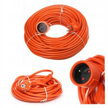 Kraft&Dele Vrtni podaljšek, gradbeni, 3-žilni, 50 m, 1 vtičnica, oranžen