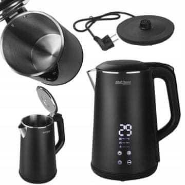 Električni grelnik vode z nadzorom temperature 1,6 l 1500 W na dotik Kraft&Dele