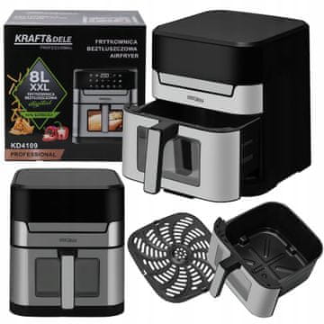 Cvrtnik na vroč zrak LED AirFryer 8L 2200W XXL 10 načinov kuhanja